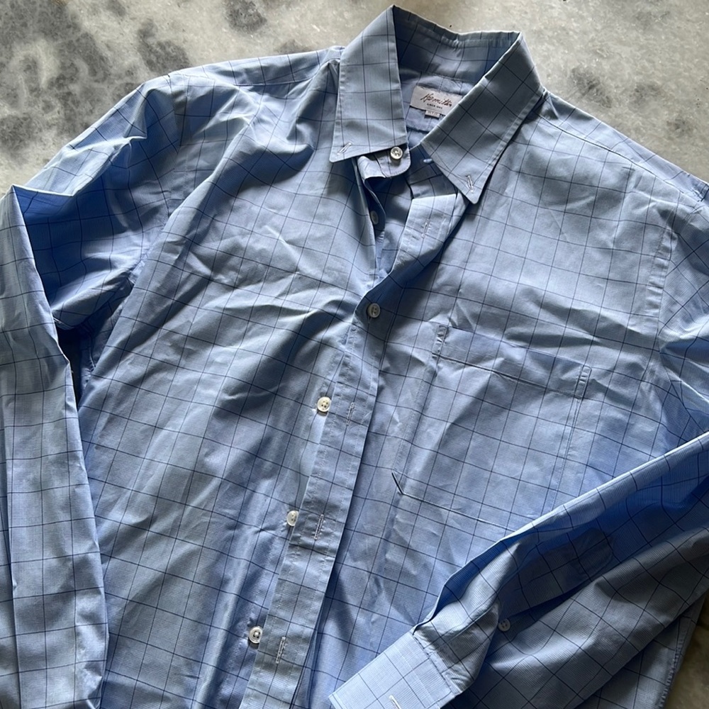 Hamilton Blue check dress shirt size XL never worn brand new